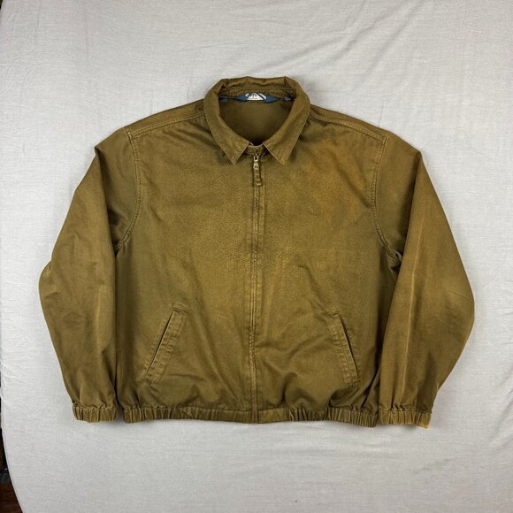 Vintage Polo Ralph Lauren Harrington Jacket Full Zip Mens XL Brown Bomber Preppy - Picture 1 of 7